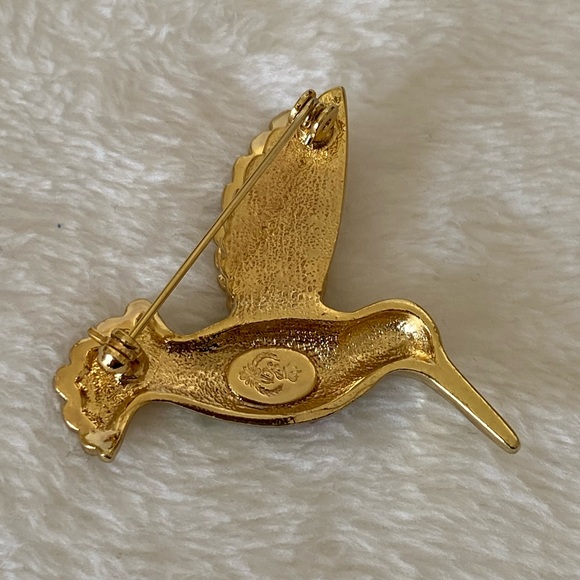 FUN vintage PREMIER DESIGNS multicolor gemstone HUMMINGBIRD BROOCH - Picture 8 of 10